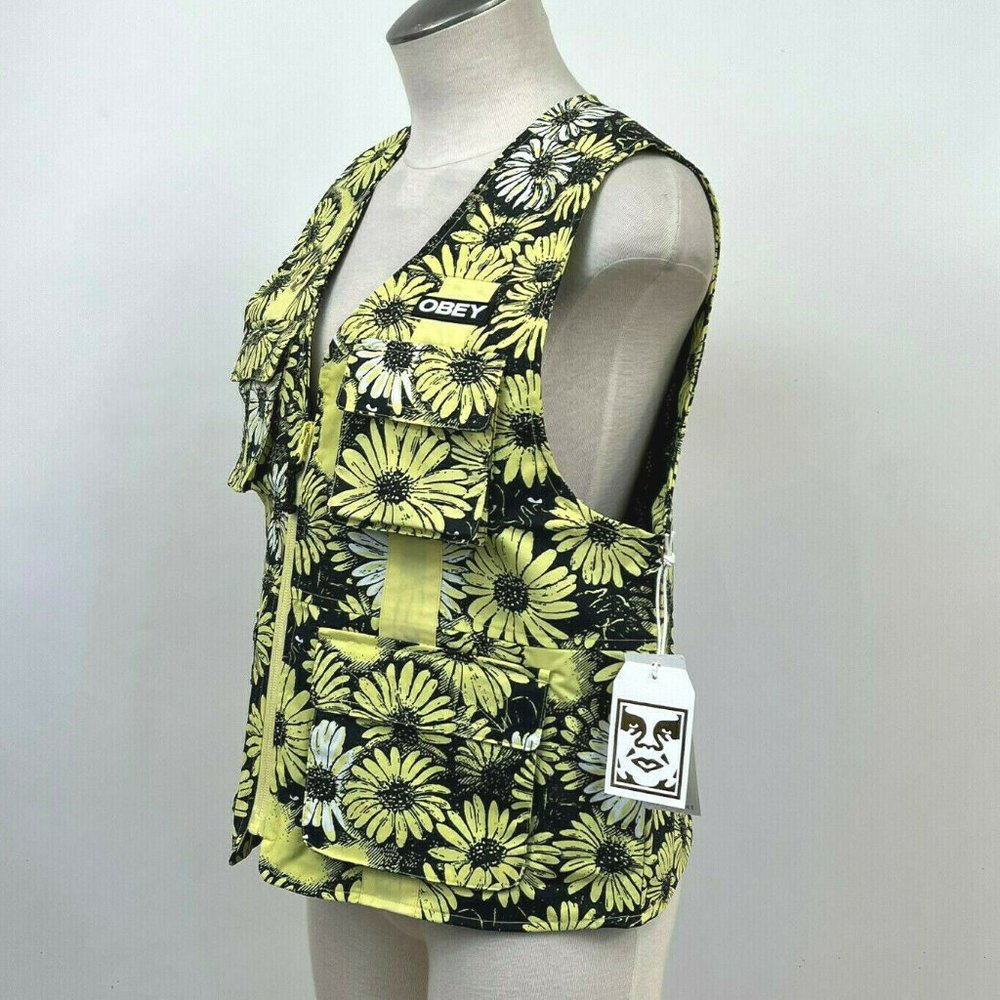 OBEY Floral Yellow and Black Vest - Picture 4 of 7